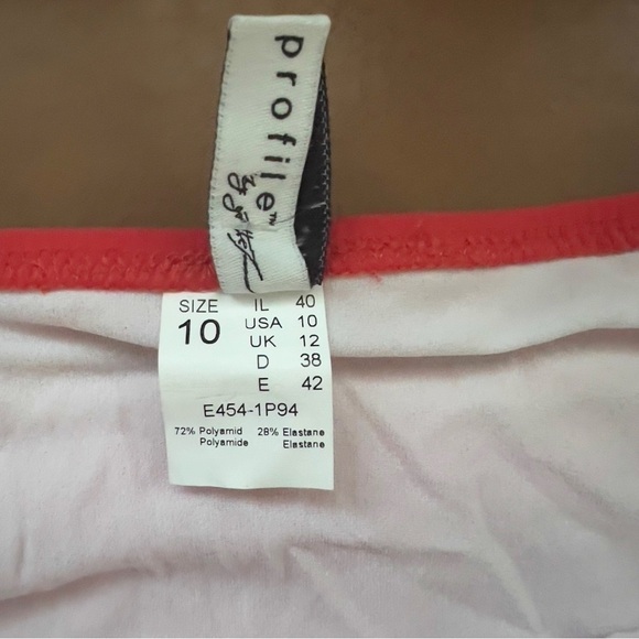 Profile by Gottex Women’s Red White Ruffled Bikini Bottom Size 10 NWT - Picture 2 of 7